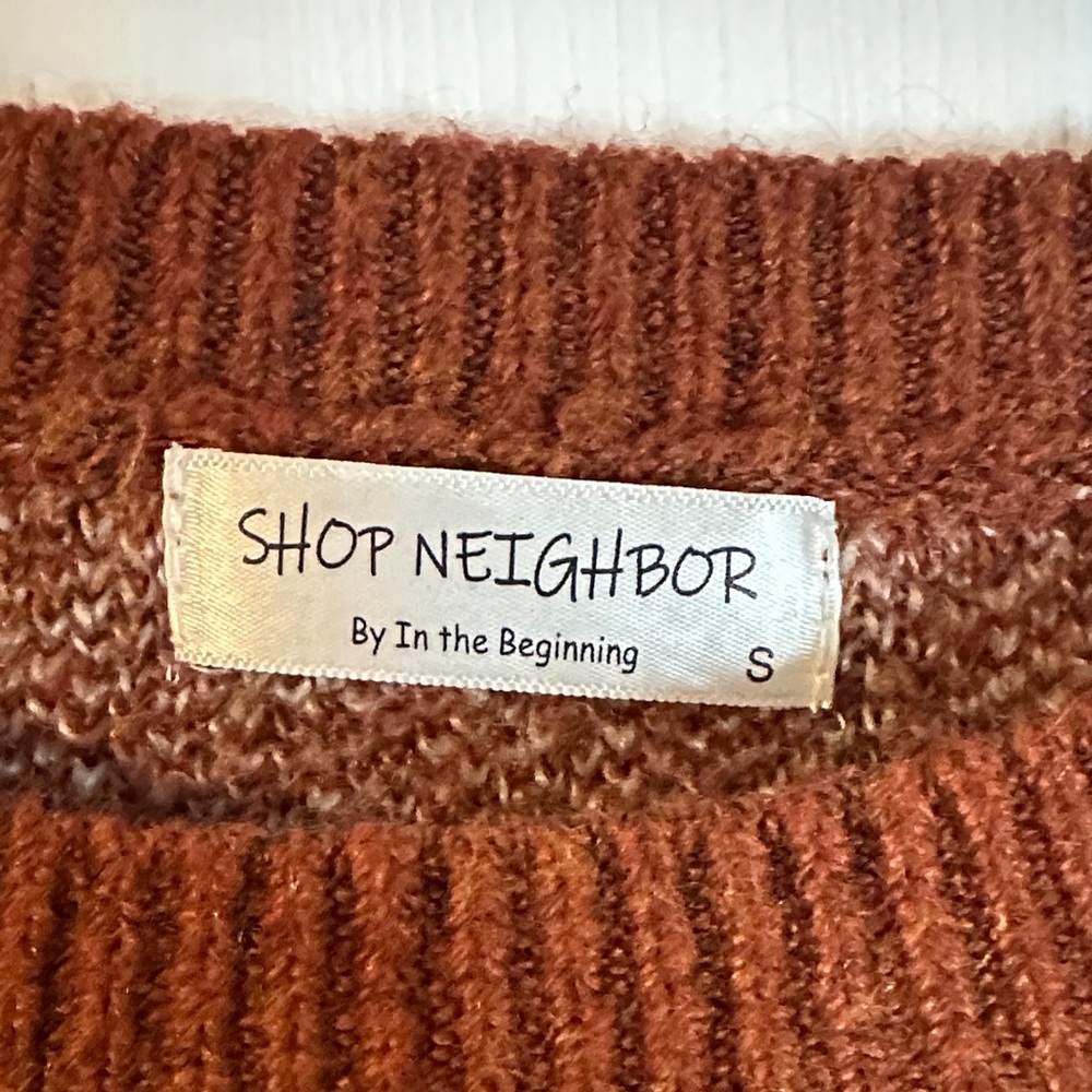 Starry Brown Crew Neck Sweater - Picture 2 of 3